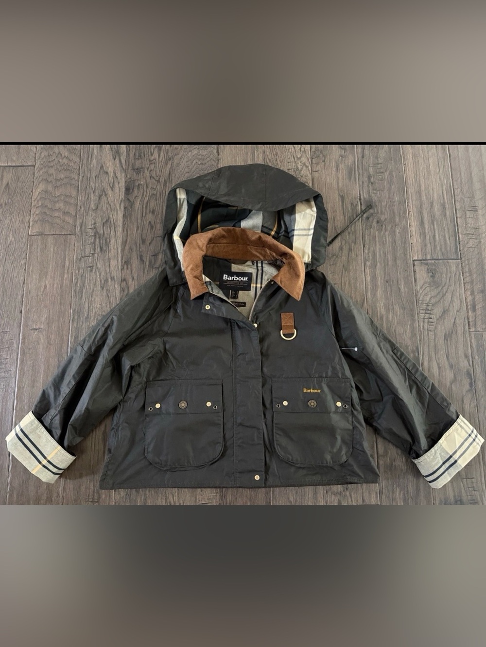 Barbour Erma Wax Jacket Olive Size 8